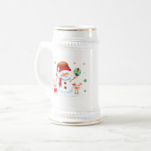 Merry Snowman en Bright Baby Rendieren Bierpul (Voorkant links)