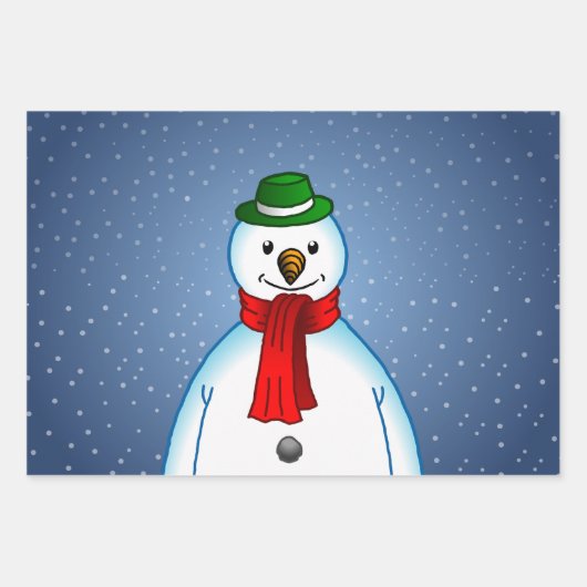 Merry Snowman Inpakpapier Vel (Voorkant)