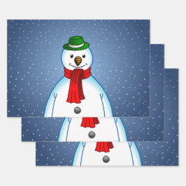 Merry Snowman Inpakpapier Vel