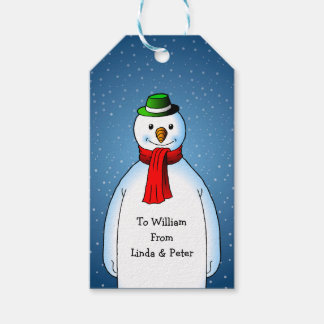 Merry Snowman Kerstcadeau Tags Cadeaulabel