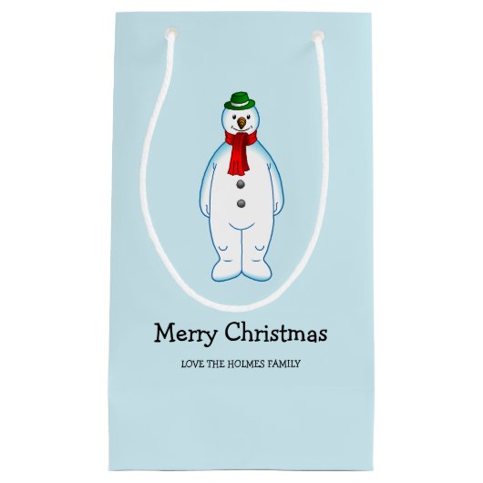 Merry Snowman Klein Cadeauzakje (Voorkant)