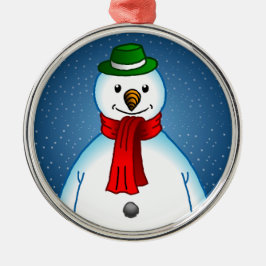 Merry Snowman Metalen Ornament