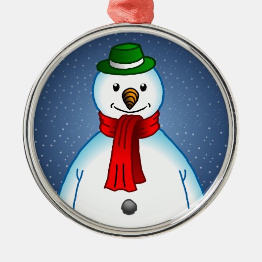 Merry Snowman Metalen Ornament (Voorkant)