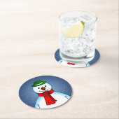 Merry Snowman Ronde Kartonnen Onderzetter (Insitu)