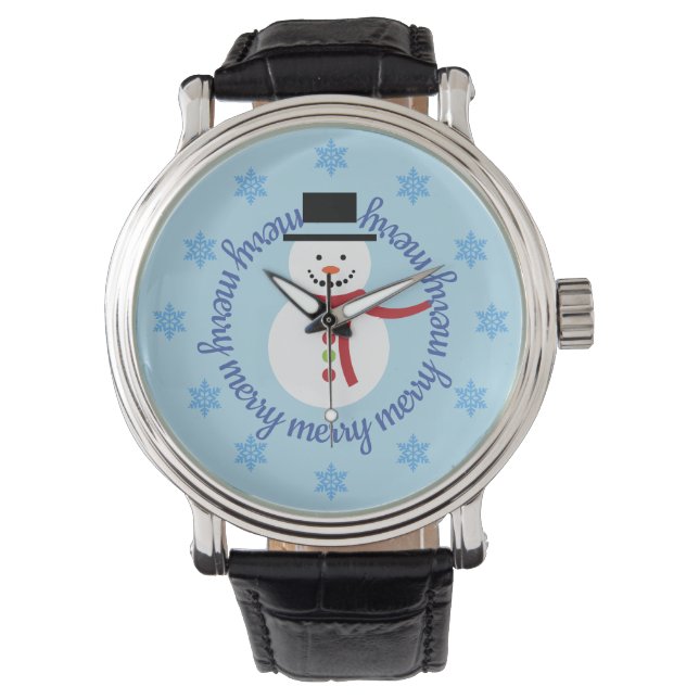 Merry Snowman Winter Watch Horloge (Voorkant)