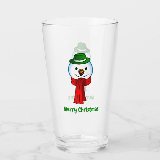 Merry Snowman with his Red Scarf Glas (Achterkant)