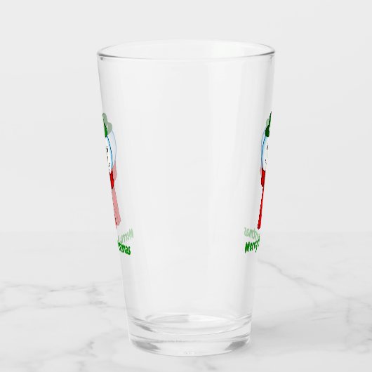 Merry Snowman with his Red Scarf Glas (Links)