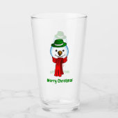 Merry Snowman with his Red Scarf Glas (Voorkant)