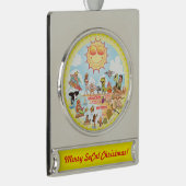 Merry SoCal-kerst Verzilverd Banner Ornament (Rechts)