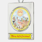 Merry SoCal-kerst Verzilverd Banner Ornament (Links)