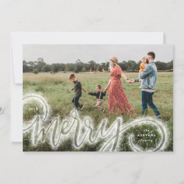 Merry Sparkle Hand Geletterde Foto Kerst Kaart