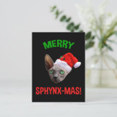 Merry Sphynx-Mas Funny Kerstsphynx Cat Lover Briefkaart (Staand voorkant)