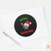 Merry Sphynx-Mas Funny Kerstsphynx Cat Lover Ronde Sticker (Envelop)