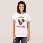 Merry Sphynx-Mas Funny Kerstsphynx Cat Lover T-shirt (Voorkant volledig)