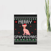Merry Sphynxmas Sphynx Cat Lover Christmas Ugly Me Kaart (Voorkant)