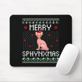 Merry Sphynxmas Sphynx Cat Lover Christmas Ugly Me Muismat (Met muis)