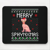 Merry Sphynxmas Sphynx Cat Lover Christmas Ugly Me Muismat (Voorkant)