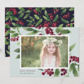 Merry Sprigs | Kerstfoto Feestdagenkaart (Voorkant / Achterkant)