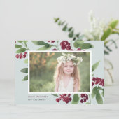 Merry Sprigs | Kerstfoto Feestdagenkaart (Staand voorkant)