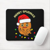 Merry Spudmas Funny Tato Santa Holiday Lights Chri Muismat (Met muis)