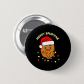 Merry Spudmas Funny Tato Santa Holiday Lights Chri Ronde Button 5,7 Cm (Voorkant /achterkant)