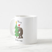 Merry Squatch-mas Bigfoot Kerstmis Humor Koffiemok (Voorkant links)