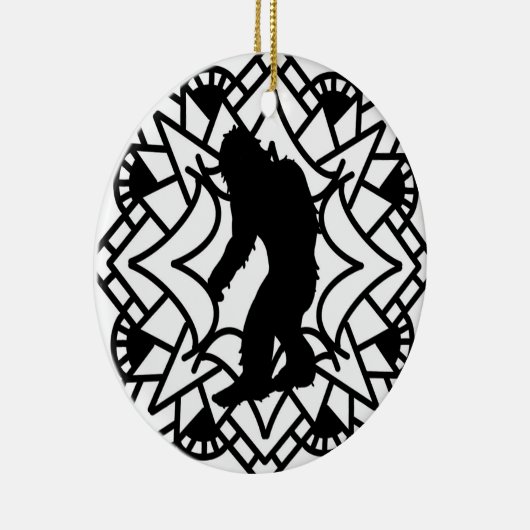 Merry Squatch-mas kerstmis Keramisch Ornament (Rechts)