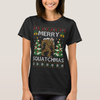 Merry Squatchmas Bigfoot Gift Ugly Santa Bigfoot C T-shirt