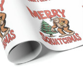 Merry Squatchmas Bigfoot Sasquatch Kerstboom Cadeaupapier (Rol Hoek)