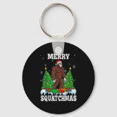 Merry Squatchmas Christmas Tree Santa Bigfoot Sasq Sleutelhanger (Voorkant)