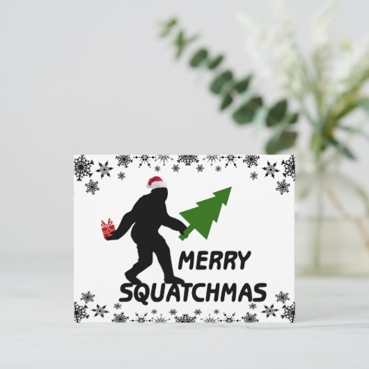 Merry Squatchmas Feestdagenkaart (Staand voorkant)