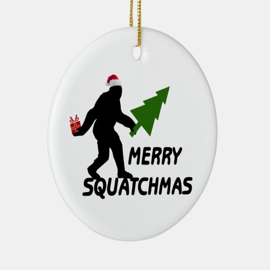 Merry Squatchmas Keramisch Ornament (Rechts)