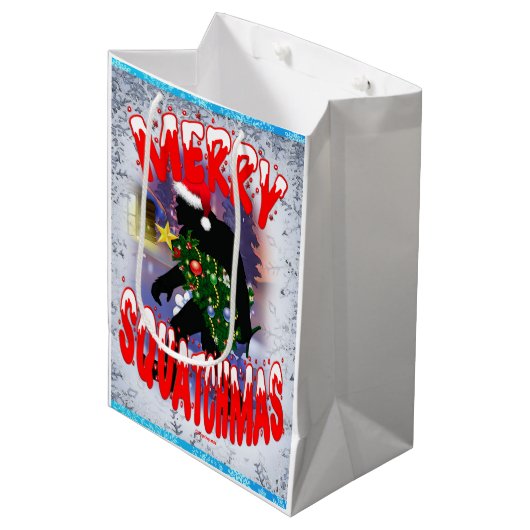 MERRY SQUATCHMAS MEDIUM CADEAUZAKJE (Voorkant Gekanteld)