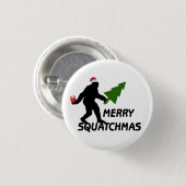 Merry Squatchmas Ronde Button 3,2 Cm (Voorkant /achterkant)