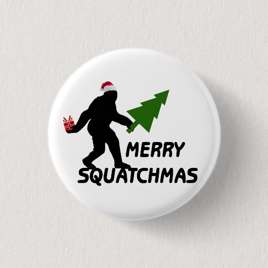 Merry Squatchmas Ronde Button 3,2 Cm (Voorkant)