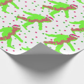 Merry Squatchmas Roze en Green Wrapping Paper Cadeaupapier (Hoek)