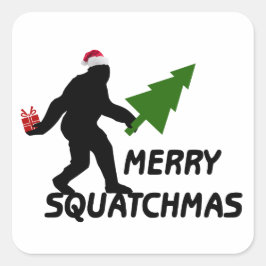 Merry Squatchmas Vierkante Sticker