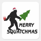 Merry Squatchmas Vierkante Sticker (Voorkant)