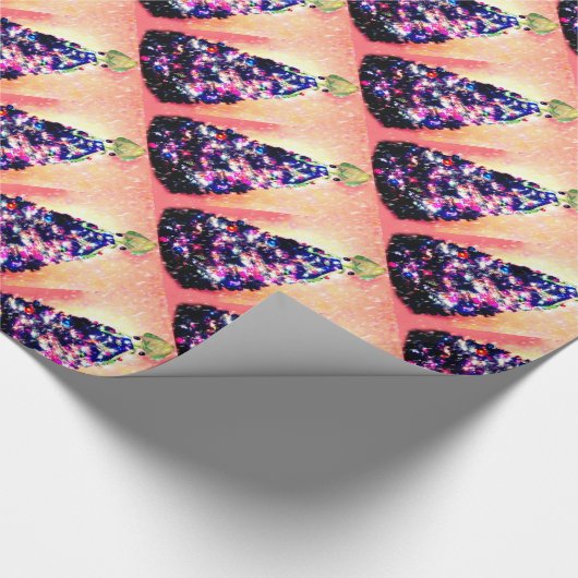 Merry Squidmas Funny Squid & Tree Holiday Wrap Cadeaupapier (Hoek)