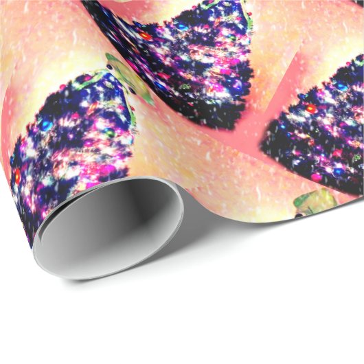 Merry Squidmas Funny Squid & Tree Holiday Wrap Cadeaupapier (Rol Hoek)