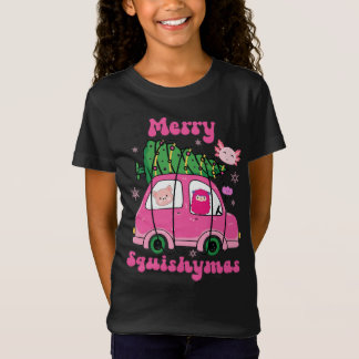 Merry Squishymas Roze Auto T-shirt