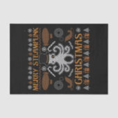 Merry Steampunk Kerstmis Octopus Hat Gears Tissuepapier (Voorkant)