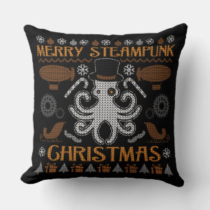 Merry Steampunk Kerstmis Octopus Hat Pillow Kussen