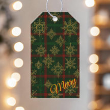 Merry Steampunk Sneeuwvlok Rood en Groen Tartan