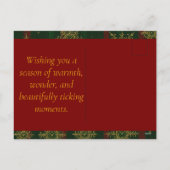 Merry Steampunk Sneeuwvlok Rood en Groen Tartan Feestdagenkaart (Achterkant)