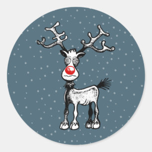 Merry Stressmas met Rudolph the Reindeer Sticker