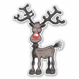 Merry Stressmas met Rudolph the Reindeer Sticker