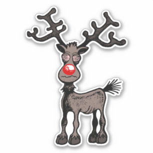 Merry Stressmas met Rudolph the Reindeer Sticker