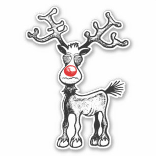 Merry Stressmas met Rudolph the Reindeer Sticker