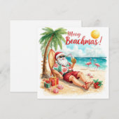 Merry Summer Holiday Santa at the beach  Feestdagenkaart (Voorkant / Achterkant)